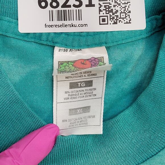 Vintage 90s Dancer Shirt Womens XL 23x27 Bleached Blue USA - Picture 6 of 16